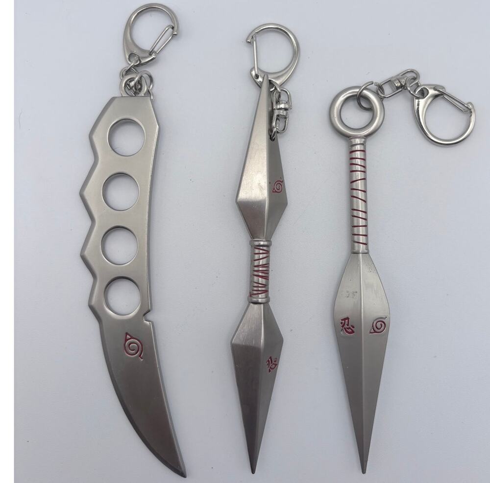 Naruto three piece metal key chain set